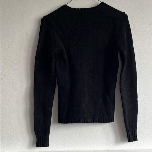 Banana Republic Black V-Neck Sweater with Streamlined Fit - Picture 2 of 4